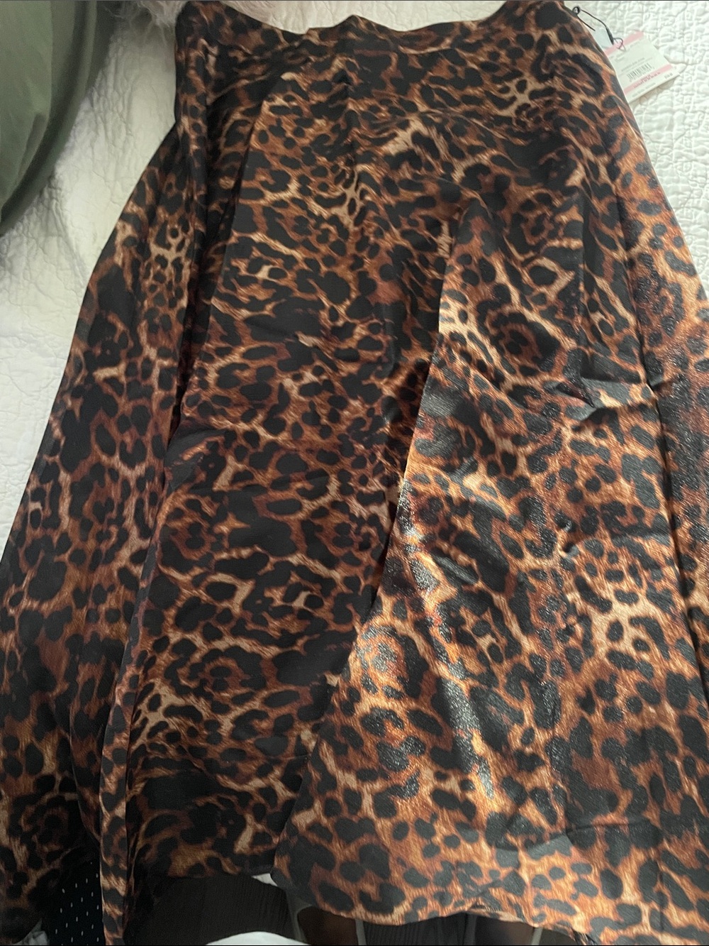 Anne Klein Leopard Print Circle Skirt - Brown & Black